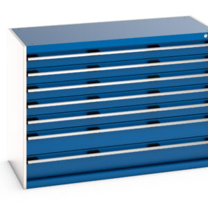 Cubio Drawer Cabinet with 7 Drawers. WxDxH: 1300X650X900mm Ral 7035/5010 _SKU-40022117.11V