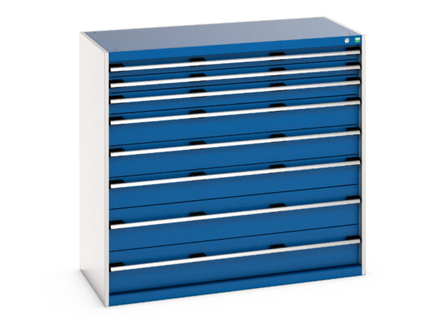 Bott Industrial Parts Drawers - Cubio Drawer Cabinet with 8 Drawers. WxDxH: 1300X650X1200mm Ral 7035/5010 _SKU-40022129.11V