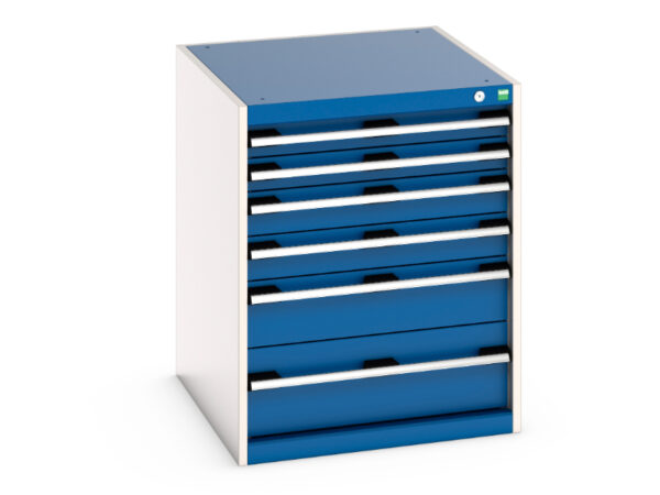 Cubio Drawer Cabinet with 6 Drawers. WxDxH: 650X750X800mm Ral 7035/5010 _SKU-40027019.11V