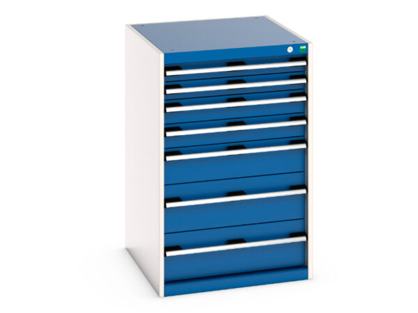 Cubio Drawer Cabinet with 7 Drawers. WxDxH: 650X750X1000mm Ral 7035/5010 _SKU-40027031.11V
