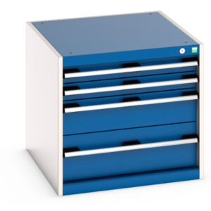 Cubio Drawer Cabinet with 4 Drawers. WxDxH: 650X750X600mm Ral 7035/5010 _SKU-40027100.11V