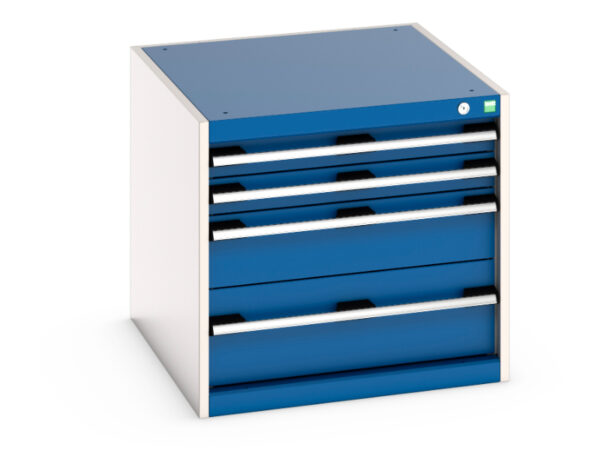 Cubio Drawer Cabinet with 4 Drawers. WxDxH: 650X750X600mm Ral 7035/5010 _SKU-40027100.11V
