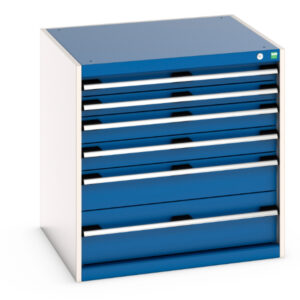 Cubio Drawer Cabinet with 6 Drawers. WxDxH: 800X750X800mm Ral 7035/5010 _SKU-40028087.11V