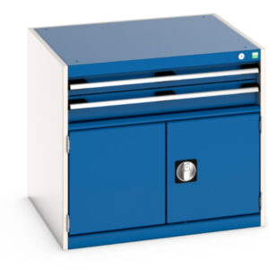 Cubio Drawer-Door Cabinet with 2 Drawers / Door. WxDxH: 800X750X700mm Ral 7035/5010 _SKU-40028095.11V