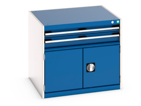 Cubio Drawer-Door Cabinet with 2 Drawers / Door. WxDxH: 800X750X700mm Ral 7035/5010 _SKU-40028095.11V