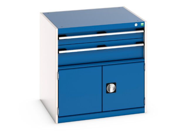 2 Drawer Industrial Cabinet with Door - WxDxH: 800X750X800mm Ral 7035/5010 _SKU-40028097.11V