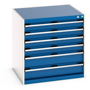 Cubio Drawer Cabinet with 6 Drawers. WxDxH: 800X750X800mm Ral 7035/5010 _SKU-40028102.11V