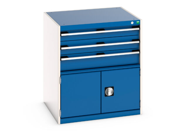 Bott Cubio Steel Drawer Cabinet - Drawer-Door Cabinet with 3 Drawers / Door. WxDxH: 800X750X900mm Ral 7035/5010 _SKU-40028104.11V