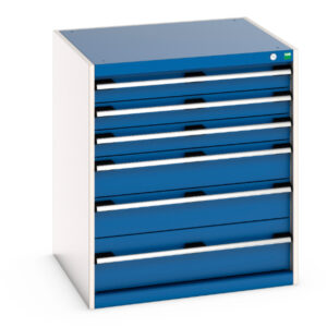 Cubio Drawer Cabinet with 6 Drawers. WxDxH: 800X750X900mm Ral 7035/5010 _SKU-40028115.11V
