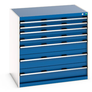 Cubio Drawer Cabinet with 7 Drawers. WxDxH: 1050X750X1000mm Ral 7035/5010 _SKU-40029021.11V