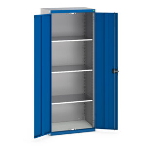Cubio Cupboard with 3 Shelves. WxDxH: 800X525X2000mm Ral 7035/5010 _SKU-40031024.11V