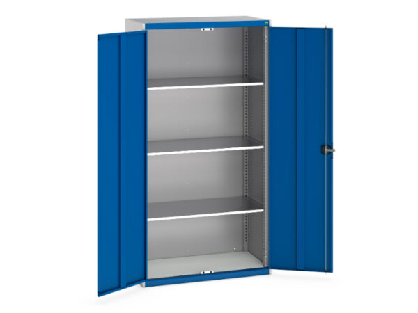 Cubio Cupboard with 3 Shelves. WxDxH: 1050X525X2000mm Ral 7035/5010 _SKU-40031030.11V