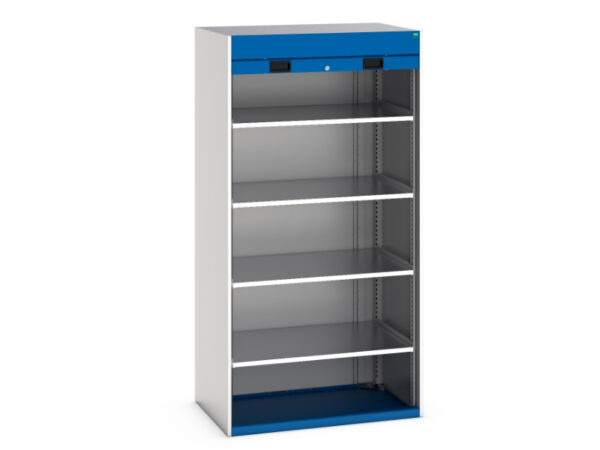 Bott Heavy Duty Cupboard with Roller Door - 4X Shelves. WxDxH: 1050X650X2000mm Ral 7035/5010 _SKU-40201011.11V