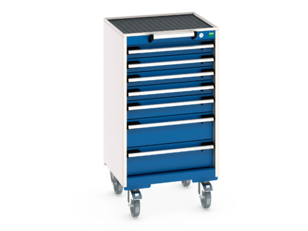 Bott Cubio Mobile Cabinet with 7 Drawers - Top Tray / Mat. WxDxH: 525X525X985mm Ral 7035/5010 _SKU-40402021.11V