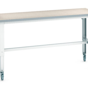Portable Metal Heavy Duty Work Station - Cubio Mobile Bench Adj Height (Lino) . WxDxH: 2000X750X840-1140mm Ral 7035 _SKU-41003294.16V