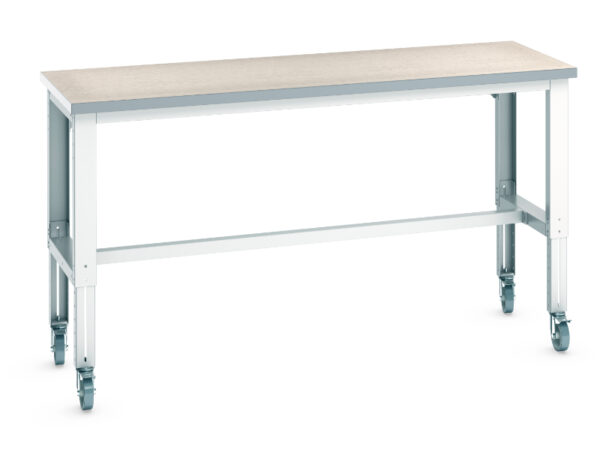 Portable Metal Heavy Duty Work Station - Cubio Mobile Bench Adj Height (Lino) . WxDxH: 2000X750X840-1140mm Ral 7035 _SKU-41003294.16V