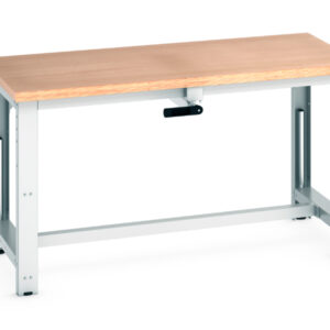 Electric Height Adjustable Work Table - Cubio Stepless Adjustable Height Bench Manual, with Multiplex Worktop. WxDxH: 1500X750X840-1140mm Ral 7035 _SKU-41003574.16