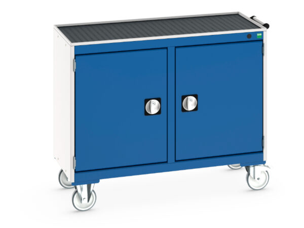 Metal Cabinet On Wheels - Cubio Mobile Cabinet 50/50 (Top Tray) Cupboard / Cupboard. WxDxH: 1050X525X885mm Ral 7035/5010 _SKU-41006003.11V