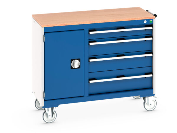 Mobile Metal Cabinet - Cubio Mobile Cabinet 40/60 (Mpx) Cupboard / 4 Drawer. WxDxH: 1050X525X890mm Ral 7035/5010 _SKU-41006010.11V