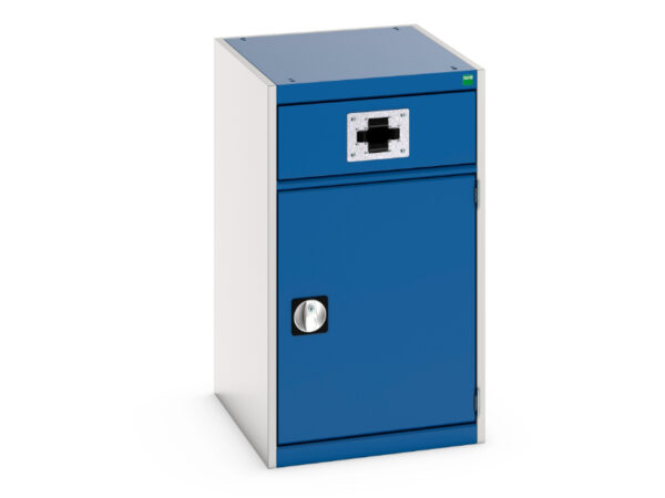 Cubio Cupboard with Perfo Door Air Hose Reel. - WxDxH: 525X650X900mm Ral 7035/5010 _SKU-45001074.11V