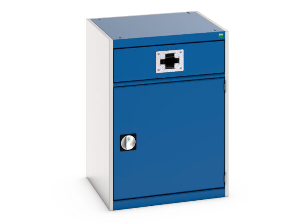 Workshop Metal Cabinet with Air Hose Reel - Cubio Cupboard with Perfo Door, Single Reel. WxDxH: 650X650X900mm Ral 7035/5010 _SKU-45001075.11V