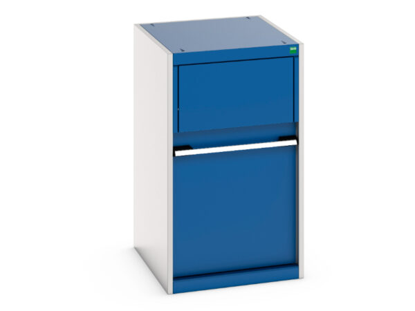 Cubio Cupboard with Removable Aluminium Waste Bin - WxDxH: 525X650X900mm Ral 7035/5010 _SKU-45001079.11V