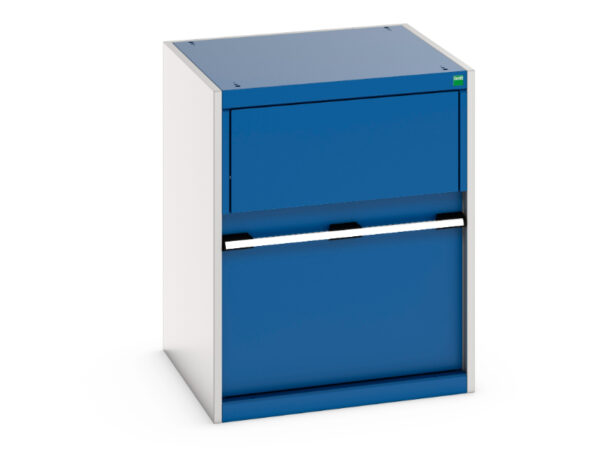 Heavy Duty Cupboard with Waste Bin - Cubio Cupboard with Removable Aluminium Waste Bin. WxDxH: 650X650X800mm Ral 7035/5010 _SKU-45001080.11V