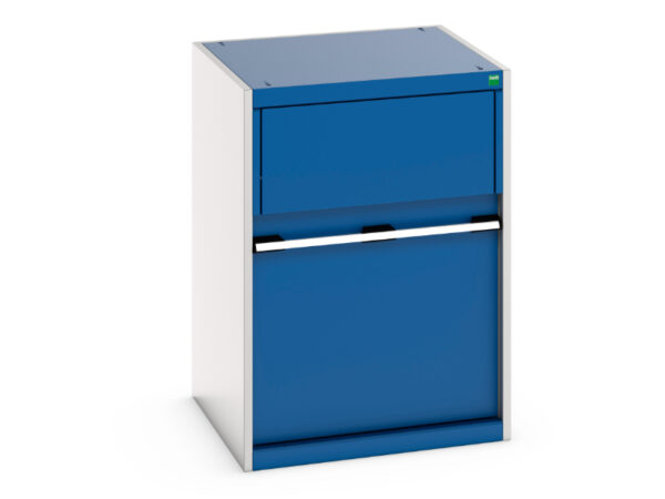 Metal Cupboard with Waste Bin - Cubio Cupboard with Removable Aluminium Waste Bin. WxDxH: 650X650X900mm Ral 7035/5010 _SKU-45001081.11V