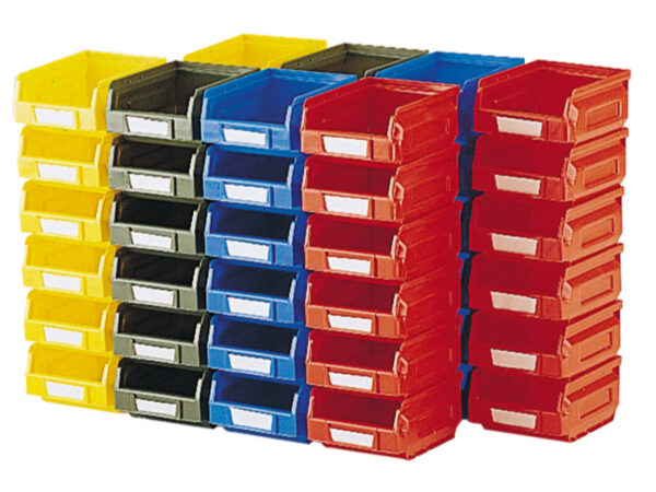 Parts Bin Storage - Plastic Bin Kit 2001 (Pack of 48). WxDxH: 103X90X55mm Mixed Colours _SKU-02510073