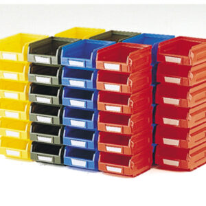 Small Component Storage Boxes - Plastic Bin Kit 2003 (Pack of 48). WxDxH: 145X240X125mm Mixed Colours _SKU-02510076