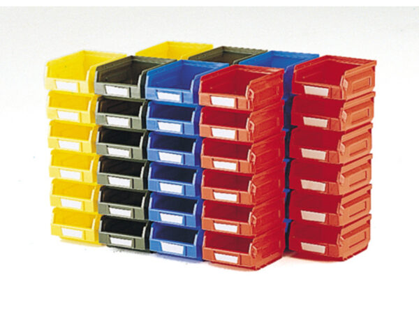 Small Component Storage Boxes - Plastic Bin Kit 2003 (Pack of 48). WxDxH: 145X240X125mm Mixed Colours _SKU-02510076