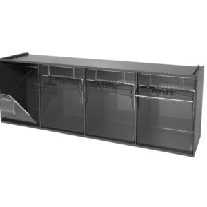 Tilt Parts Bins - Tilt Box 4 Compartments . WxDxH: 600X170X206mm Plastic Ral 7016 _SKU-02513004.19