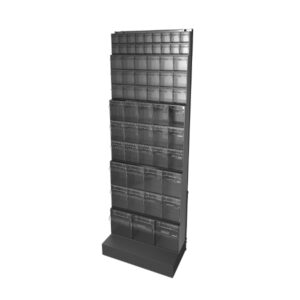 Freestanding Storage Tilt Boxes - Tilt Box Freestanding Rack 65 Compartments. WxDxH: 610X330X1750mm Plastic Ral 7016 _SKU-02513030.19
