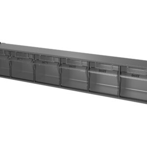 Bott Window Bins - Tilt Box Kit 6 Compartments (Pack of 3). WxDxH: 600X96X112mm Plastic Ral 7016 _SKU-02513044.19