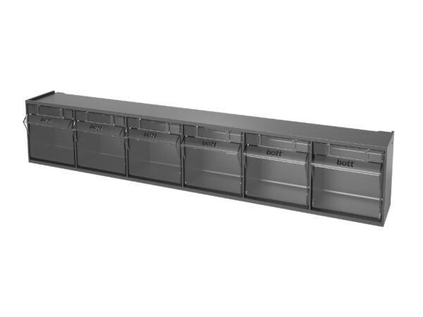 Bott Window Bins - Tilt Box Kit 6 Compartments (Pack of 3). WxDxH: 600X96X112mm Plastic Ral 7016 _SKU-02513044.19