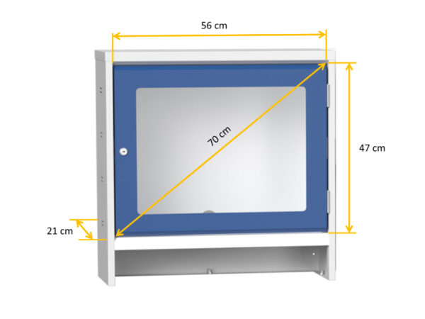 Computer Cabinet with Doors - Verso Computer Cupboard with Screen Cbd, 1 Shelf, 1 Sliding Tray. WxDxH: 1050X550X1650mm Ral 7035/5010 _SKU-16928022.11 - Image 2