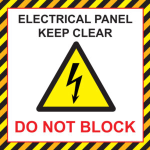 ELECTRICAL PANEL KEEP CLEAR' - Anti Slip Floor Sign 1000mm x 1000mm - R9 anti slip rating - SKU 3407