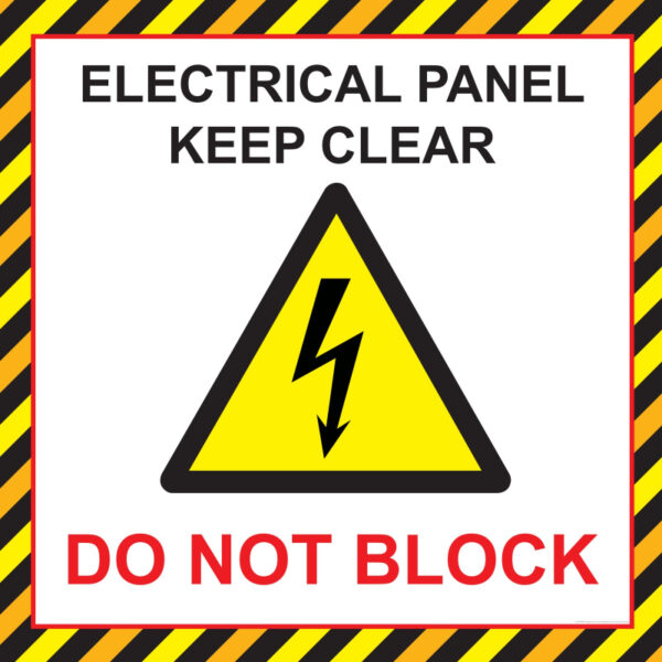 ELECTRICAL PANEL KEEP CLEAR' - Anti Slip Floor Sign 1000mm x 1000mm - R9 anti slip rating - SKU 3407