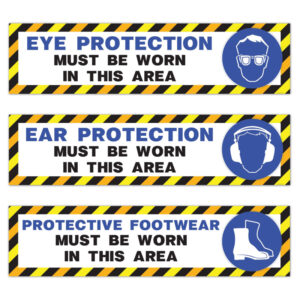 PPE Safety 3 Banner and Sign Package - 4ft x 1ft (1219 x 305mm) and 8ft x 2ft (2438 x 610mm) - SKU 5901