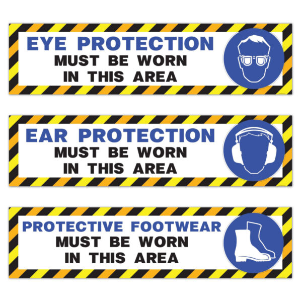 PPE Safety 3 Banner and Sign Package - 4ft x 1ft (1219 x 305mm) and 8ft x 2ft (2438 x 610mm) - SKU 5901