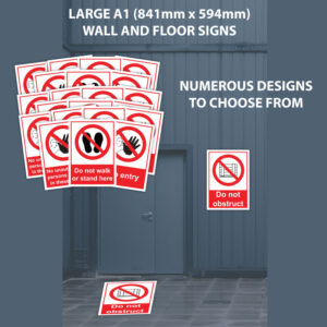 Large Safety Sign - Size A1 Prohibitive Sign in Floor Graphic or Wall Sign - SKU 8529