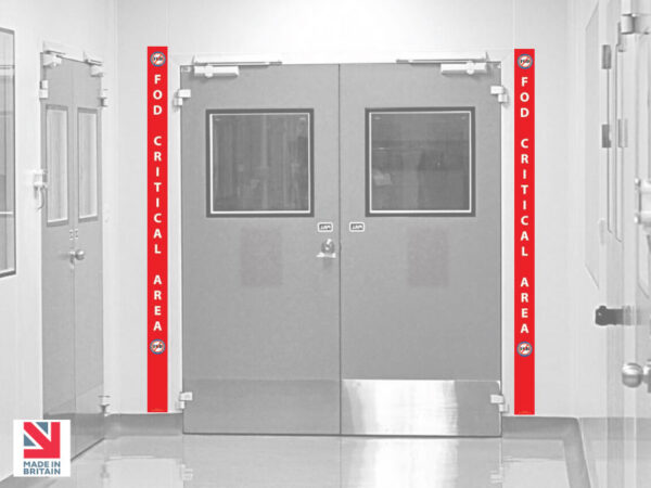 FOD Prevention Signs for FOD Critical Area Zones - Self Adhesive - 2000mm x 100mm - SKU-F208