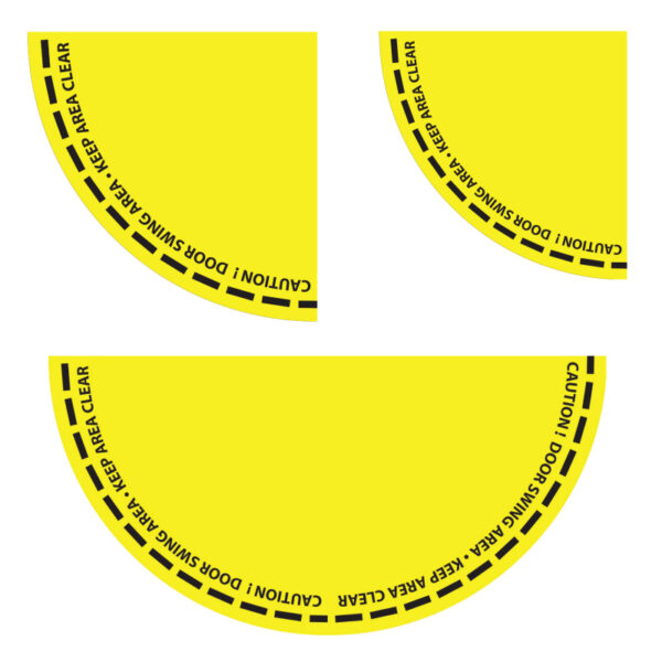 Yellow Door Swing Keep Clear Floor Signs SKU-F2776 - Image 2