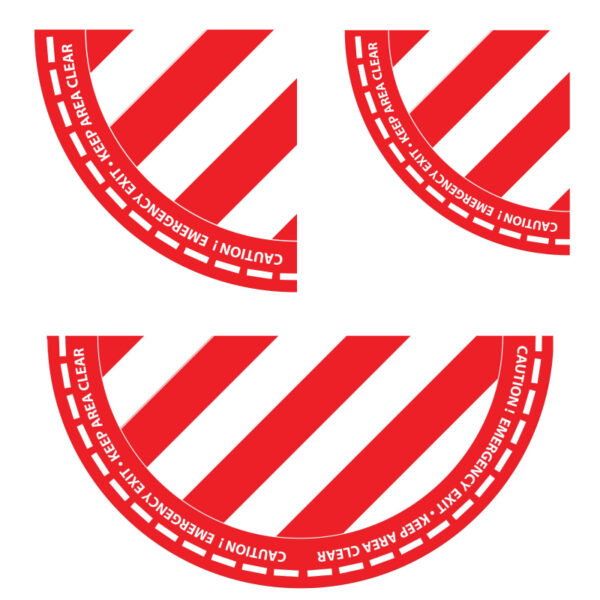 Red Emergency Exit Door Floor Signs SKU-F2848 - Image 2