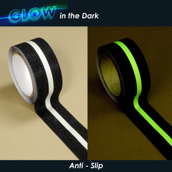 Grip Tape Stairs and Floors - Anti Slip Tape Safety Grip Glow Line 50mm wide x 18.3m   SKU-F1084
