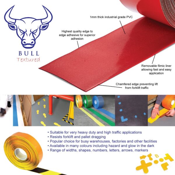 Invictus Bull Warehouse Floor Markings - 90° Corner Joins for connecting F1675 tape. Numerous colours and tape widths  SKU-F1696 - Image 2