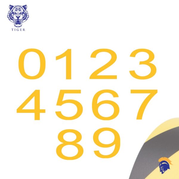 Tough but low profile Self Adhesive Floor Number Stickers. Quick and Easy to Install - Invictus Tiger  SKU-F2344