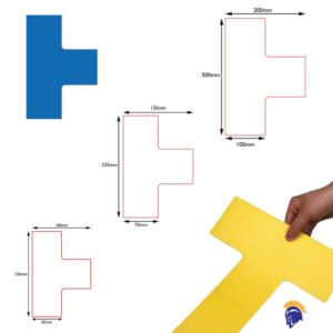 Invictus Bear Floor Marking Tape T Junction in Red For 75mm Rolls (TL618)  SKU-F2056-RED-75