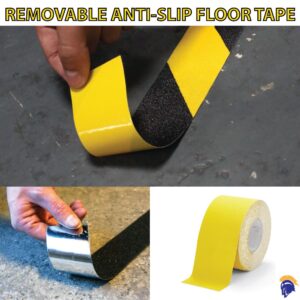 Removable Non Slip Hazard - Anti Slip Tape Removable Safety Grip in Black or Yellow / Black Harzard   SKU-F1204