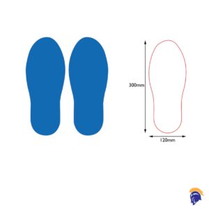 Non Slip Footprint Floor Stickers (Boot 300mm x 120mm)  (Per Pair) SKU-F940-300-120